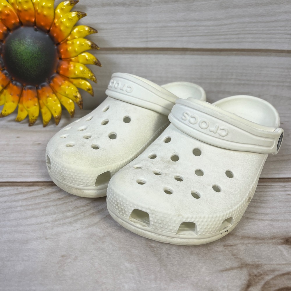 Kids White Crocs Classic Clog Size C12 Comfort Water Shoes Beach Garden Casual